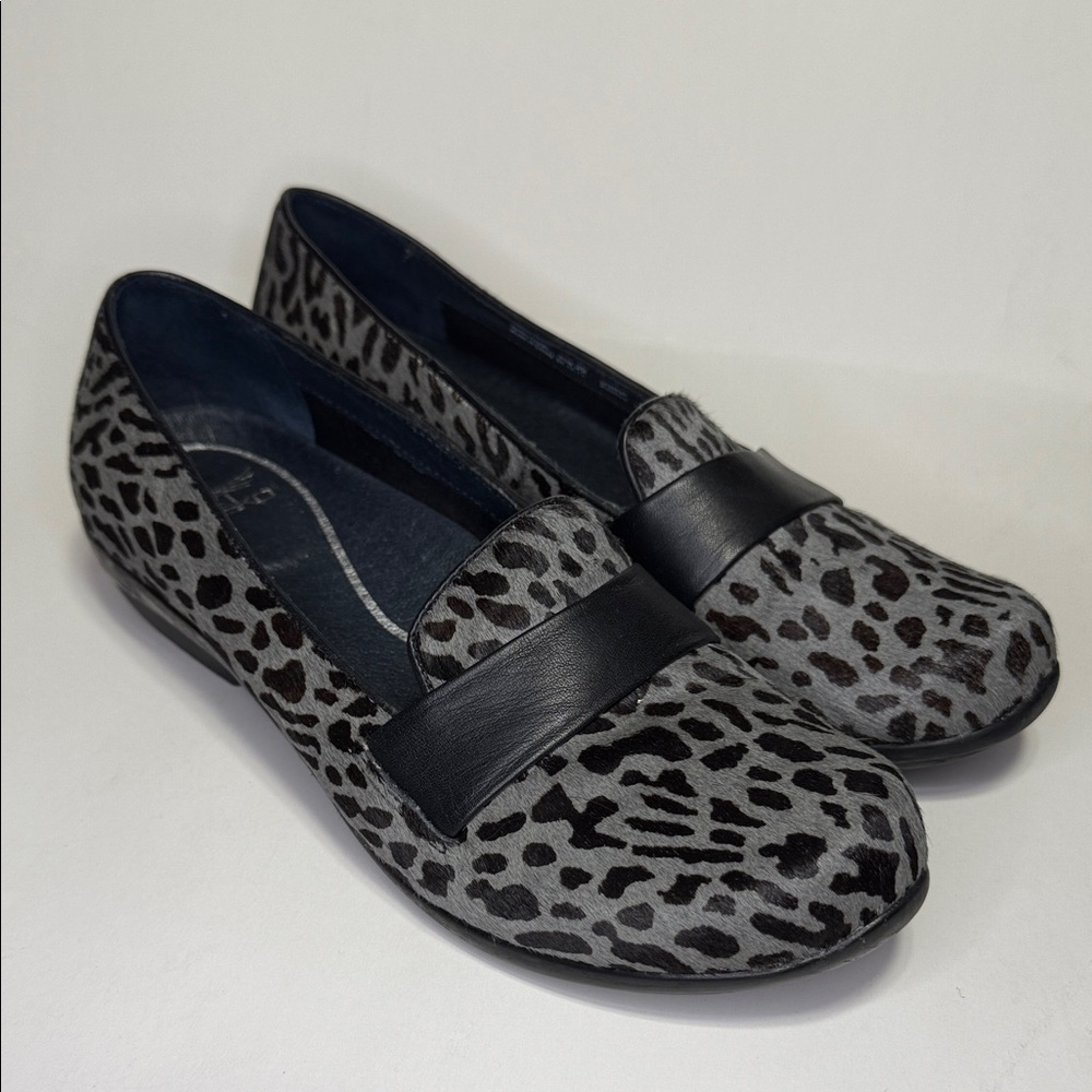 DANSKO OSKANA Leopard Print Women's Loafers with Black Accents Leather Calf Hair